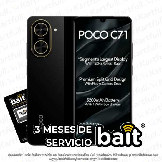 Imagen de Xiaomi Poco C71 Negro 3Gb Ram 64Gb Dual Sim Mx